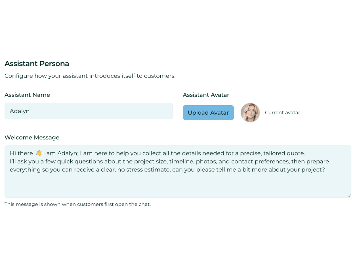 Assistant workspace preview