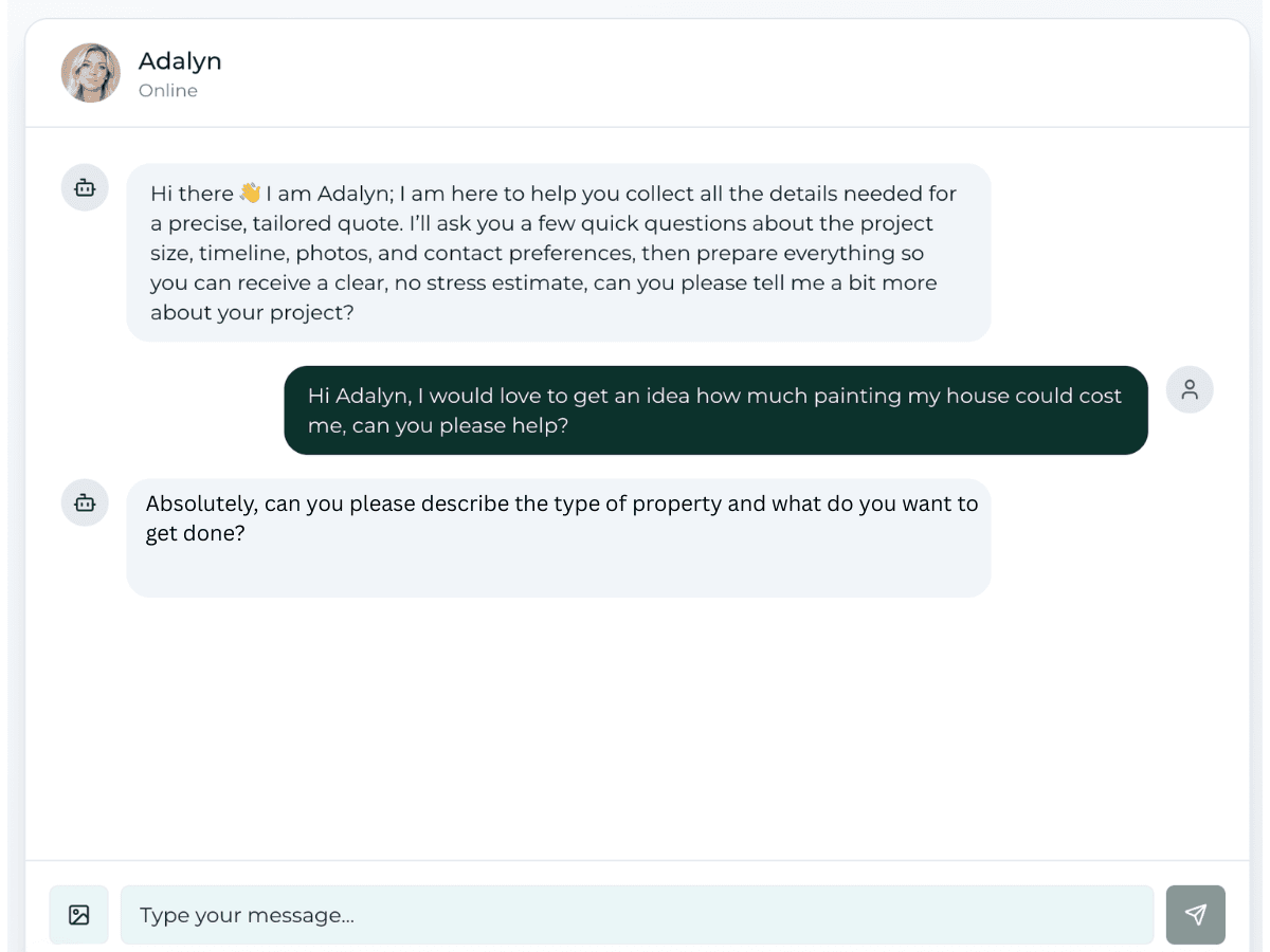 AI intake chat preview